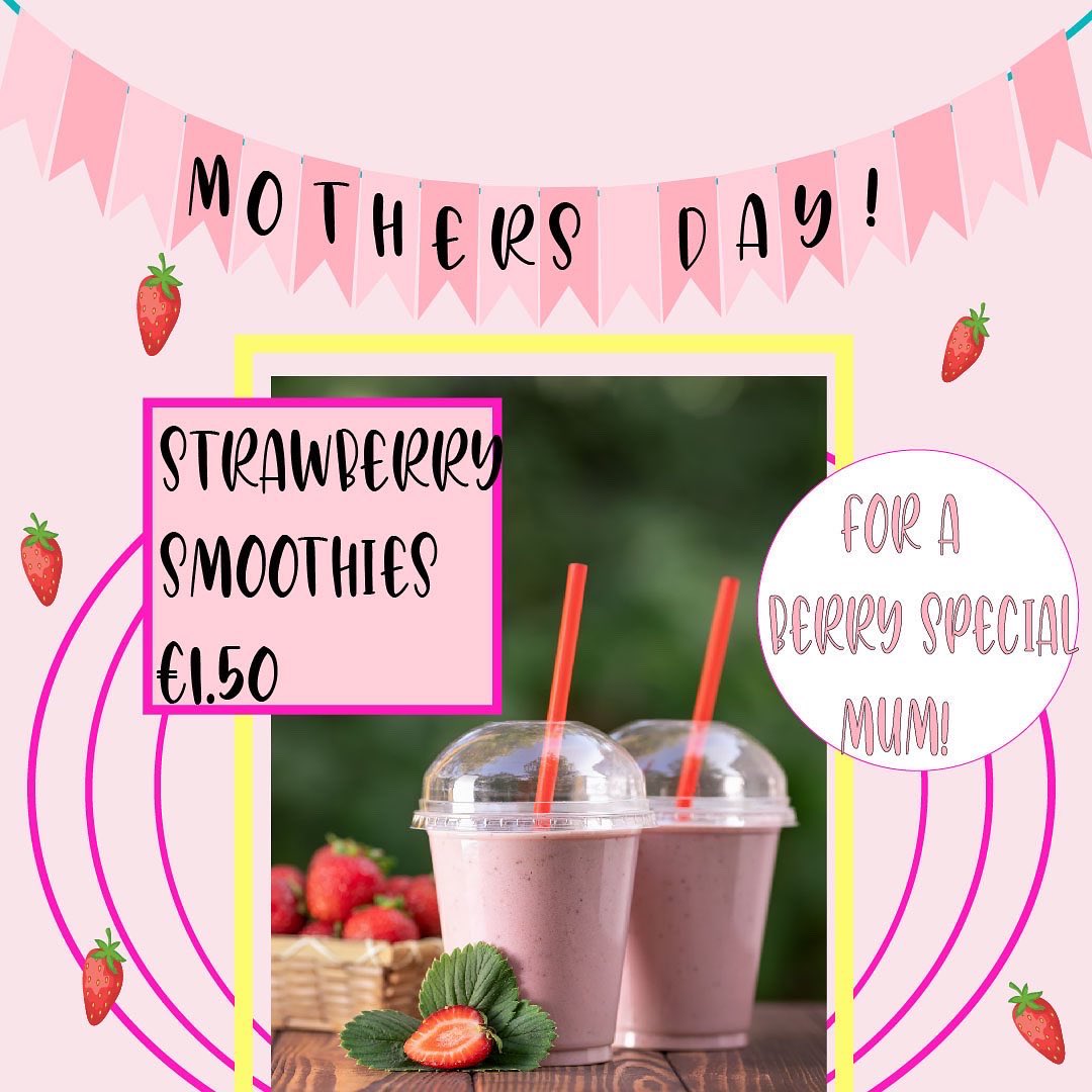 _the_juicebox's tweet photo. 🌸Happy Mother’s day! To celebrate, our Strawberry Dream Smoothie is only €1.50 today!                                          📸Take a pic of your smoothie and tag us with the hashtag #smoothiesunday         #TUSShauna #mothersday https://t.co/aRgRhkPT6G