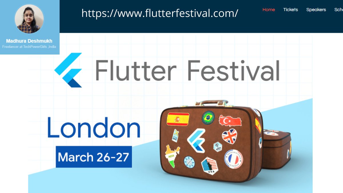 It's an proud moment to find out ourself at flutterfestival.com website. Do join its started youtu.be/h7Hjtj-iw_c also you can fine the schedule at flutterfestival.com/schedule-2022 @gdglondon @devangelslondon @sumithpdd @nlycskn @KelkarRenuka @TechPowerGirls1 #FlutterFestival