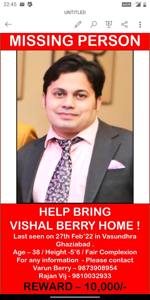 VarunBerry87's tweet photo. Missing since last 30 days, no help and information from police. Need urgent help and attention @myogioffice @myogiadityanath @PMOIndia @dm_ghaziabad @SspGhaziabad @BJP4India @INCIndia @ghaziabadpolice @dgpup @Uppolice https://t.co/t0Ytpts9P0