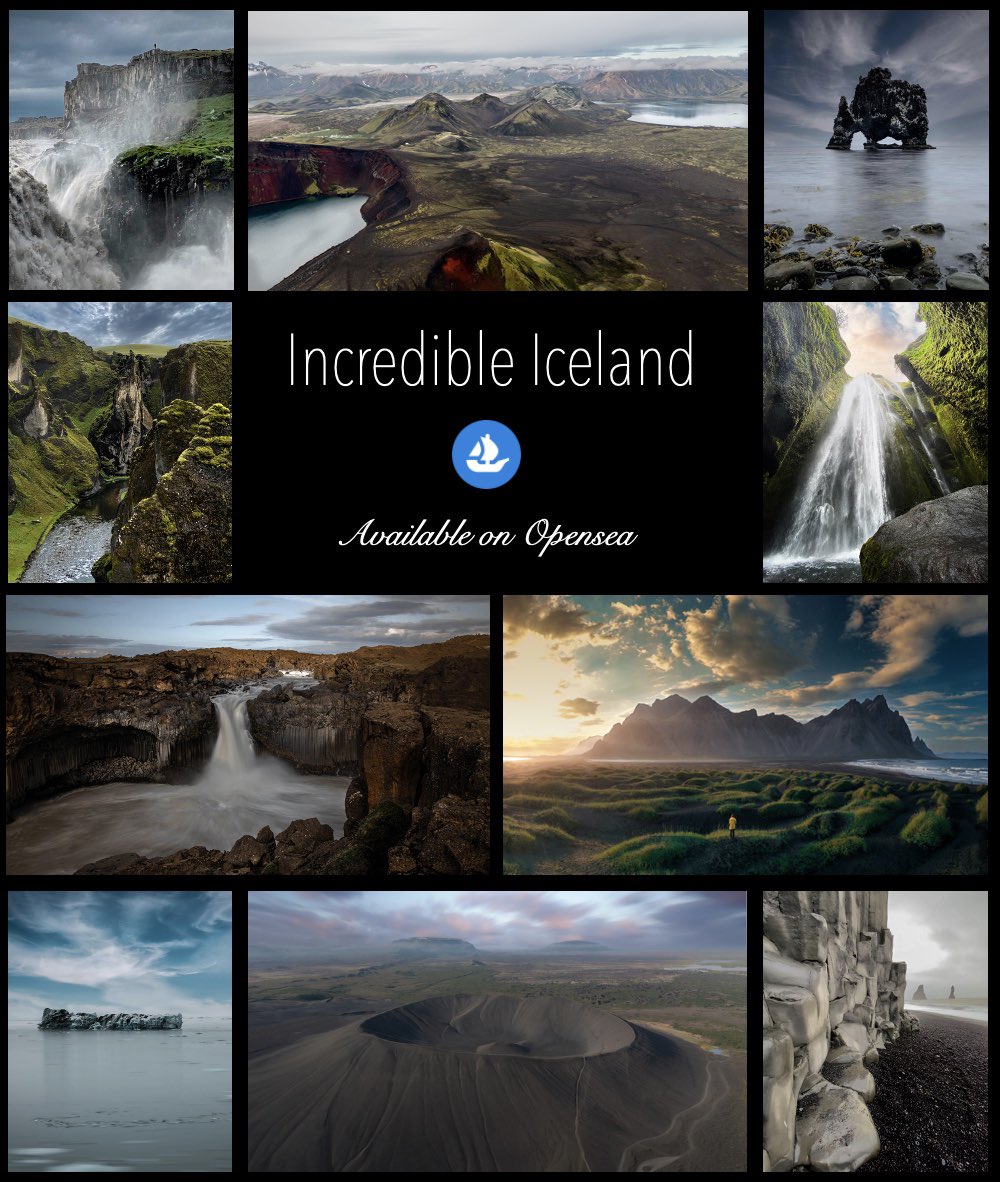 ClaireUjma's tweet photo. GM all! FINALLY I have my first collection !
Incredible Iceland contains 10 of my favourite shots from this amazing country
0.05 eth
RT/QT appreciated 🙏🤗

https://t.co/pAL3MTydtX

#photography #Iceland #NFTs #NFTshill #nftcollector 
#OpenSeaNFT #DJI #sloika https://t.co/sNEgrQYzXF