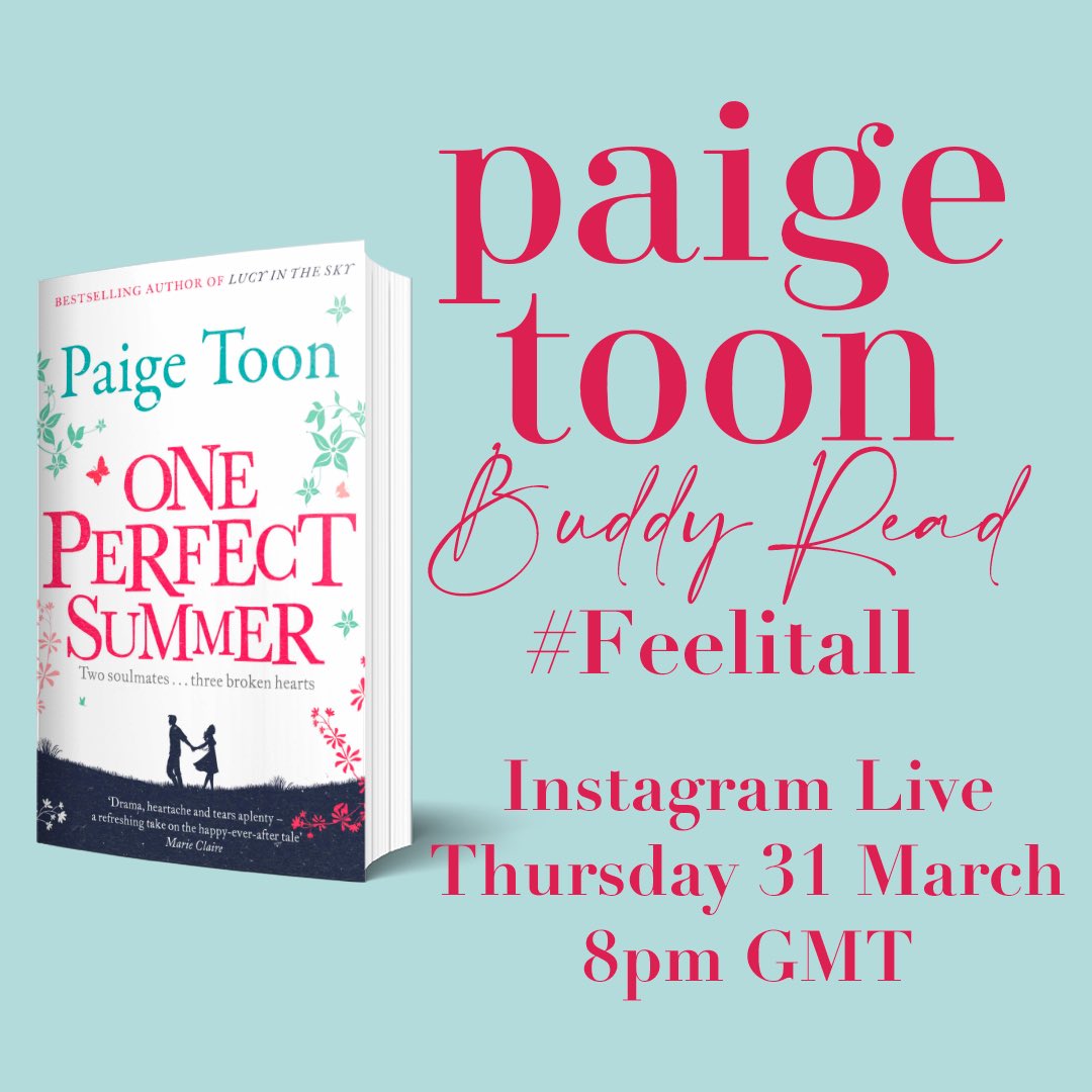 PaigeToonAuthor's tweet photo. Reading #OnePerfectSummer this weekend is bringing back so many memories of writing it… Can’t wait to chat to you about it on Thu if you can make it! I will also be talking about #OnePerfectChristmas, so do read it if you get a chance… Both 99p on ebook! #PaigeToonBuddyRead https://t.co/NA5fnkCsGa