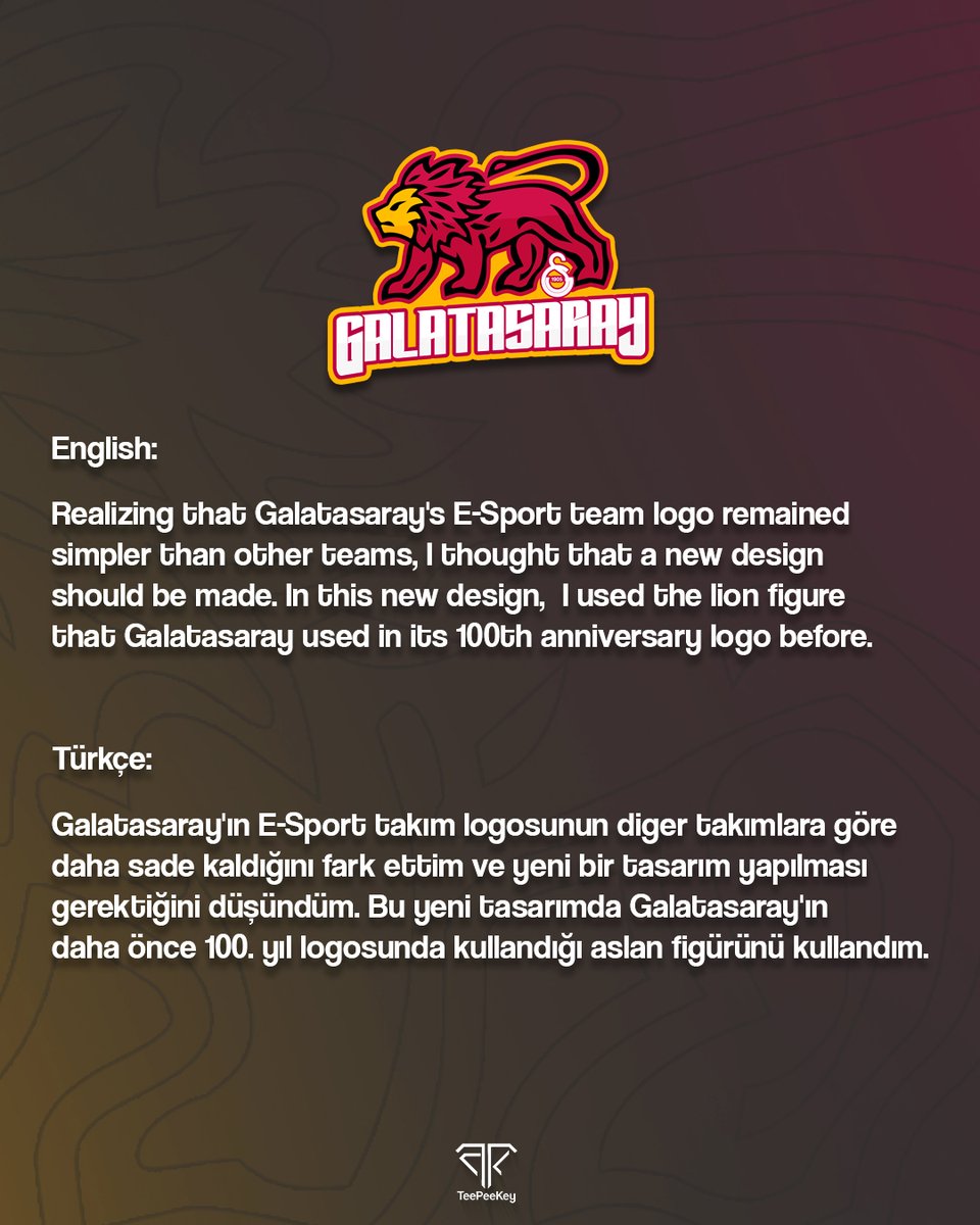teepeekey's tweet photo. GALATASARAY E-SPORT LOGO DESIGN https://t.co/9xw7RUHBvj