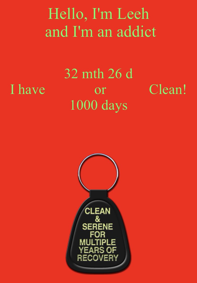 HowellLeeh's tweet photo. Today I celebrate 1000 days clean from all mood and mind altering substances including alcohol through the power of a 12 step program and fellowship. #WeDoRecover #addiction #powerofexample #life #mentlhealth #change https://t.co/o7hOBXEpwH
