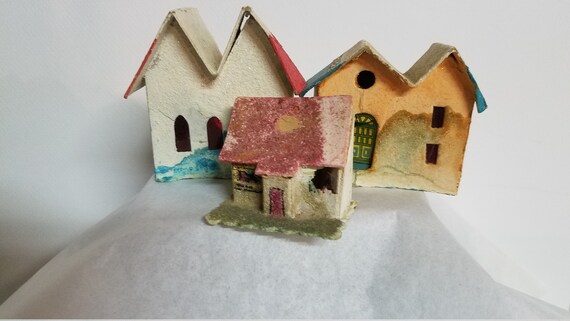 suedalsing's tweet image. As is lot  of 3 Putz House, Mica House, brick etsy.me/3qEwRxH #putzhouse #micahouse #christmasornament #christmasdecoration @etsymktgtool
