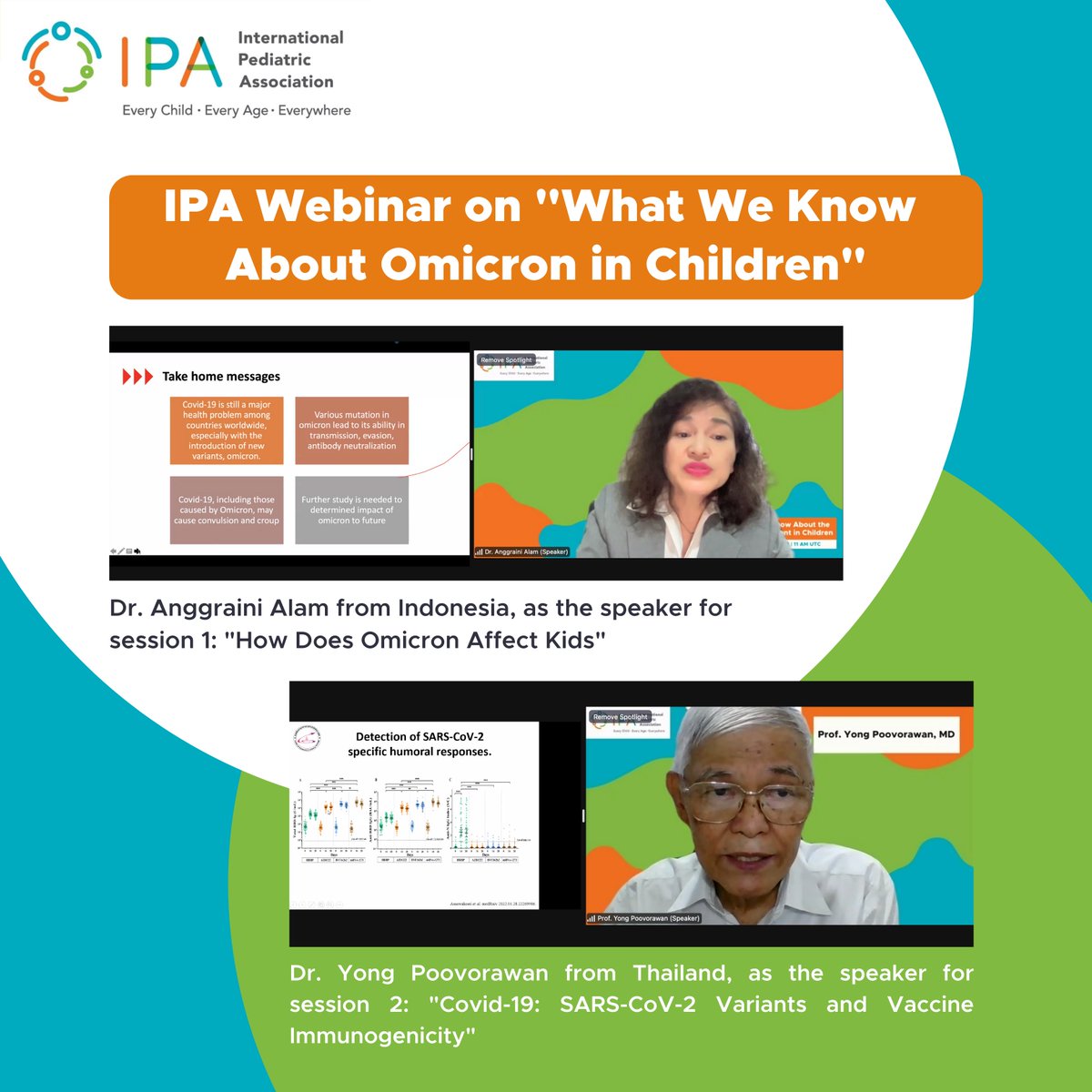 IPAWorldorg's tweet photo. The International Pediatric Association conducted the international webinar: “What We Know About Omicron in Children” on 19 February 2022. Watch the full recording on IPA YouTube channel: https://t.co/y4qFOBnnnW
#IPA #IPAWebinar #IPAEvent #EnverHasanoglu https://t.co/2obQ7hEKdR