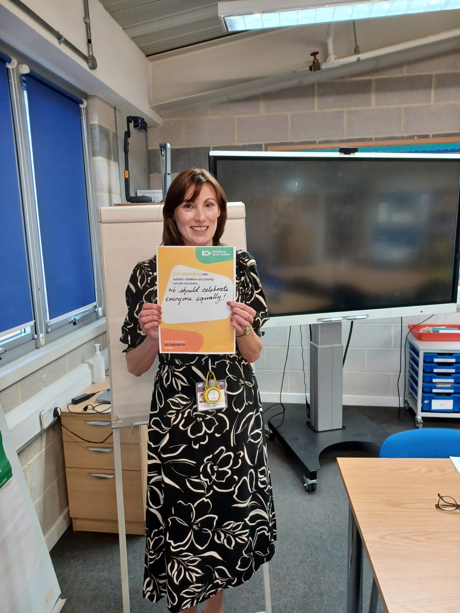 teach_advance's tweet photo. We're all set to support #WorldAutismWeek! The event runs from 28th March to 3rd April and we've printed out some brilliant #autism statements from the @AmbitiousAutism website. https://t.co/rYTbUVL10D