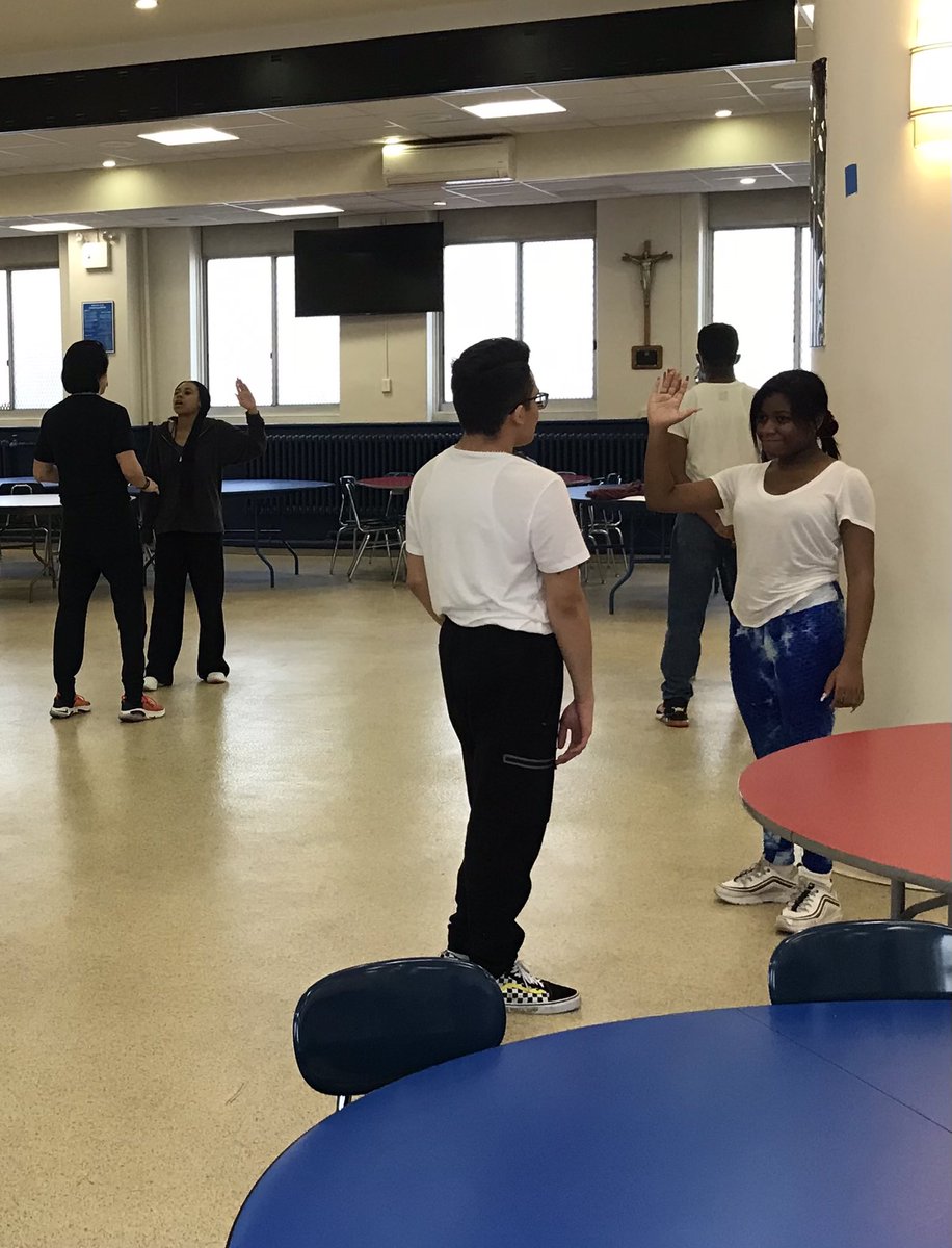 allhallowsarts's tweet photo. Happy #worldtheatreday from the #allhallowsplayers! These pictures are from yesterday’s day-long Stage Fighting Workshop in preparation for our spring production of THE REVENGE OF THE SPACE PANDAS by David Mamet! #PandaFighters #FightingPandas #Mamet https://t.co/MhABwng0F9