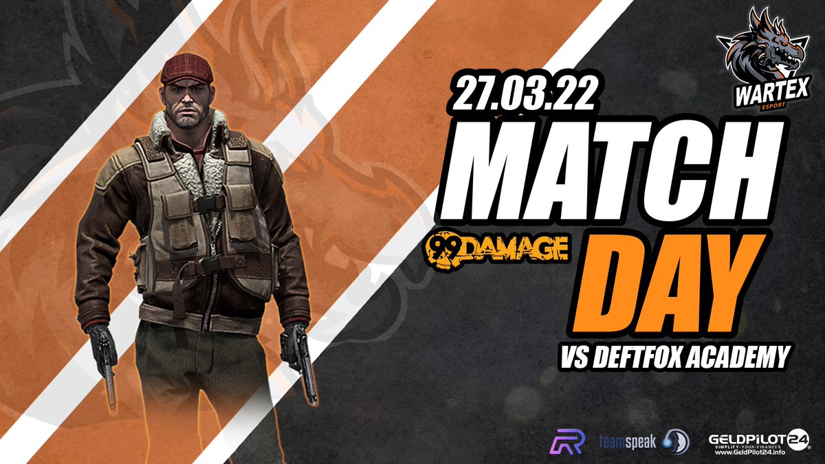 wartexESPORTS's tweet photo. [#WARTEX99] 🇩🇪

Let's goWartex with matchday #7 in 99 damage League.

🆚 @TeamDeftFox AC
⏰ 19:30 (CET)
📺 - 

@GELDPILOT24 @teamspeak @REYFMDE https://t.co/vmIgmtQlSe