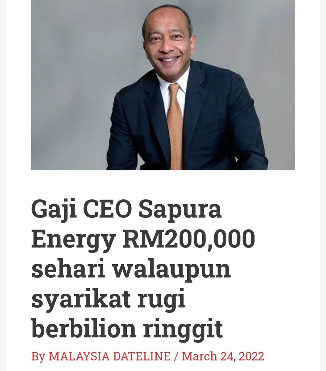 NgaKorMing's tweet photo. Gaji CEO lebih RM80 juta tapi syarikat rugi RM9 billion. Anda cuba teka apakah sebab sebenar @NajibRazak masih nak minta kerajaan pakai duit rakyat utk bail out sykt Sapura? #KerajaanGagal #TolakNepotisme https://t.co/LZfTYm0w7W