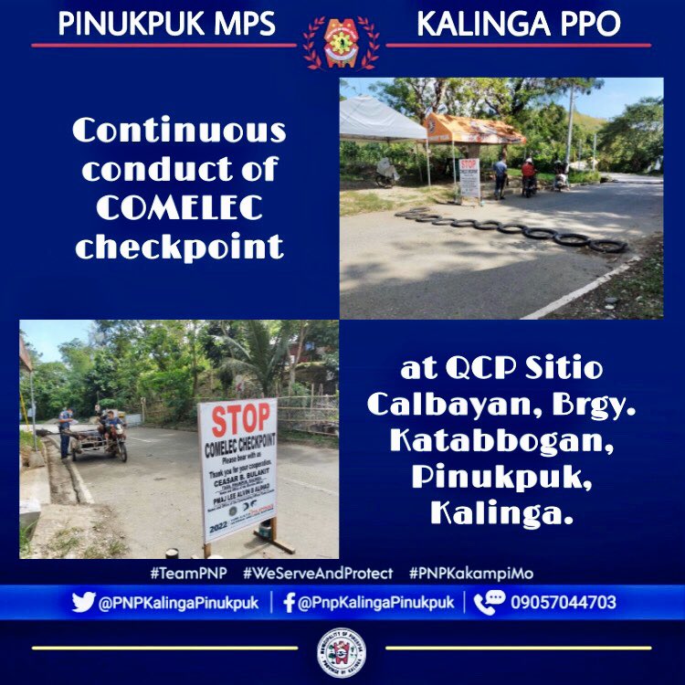PNPPinukpuk's tweet photo. #COMELECCHECKPOINT
#WeServeAndProtect
#PNPKakampiMo
#TeamPNP https://t.co/NsU9CiVv3c