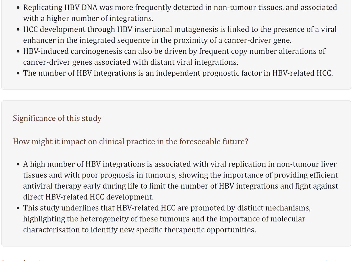 swang8's tweet photo. New study published: Hepatitis B virus integrations promote local and distant oncogenic driver alterations in hepatocellular carcinoma https://t.co/yn2DcLvwLQ 
#HepB #DNAIntegration #OncogenicVirus #WhyAreWeWaitingToTreat #PreventLiverCancer #HCC #LiverTwitter https://t.co/h9dMUBt2E3