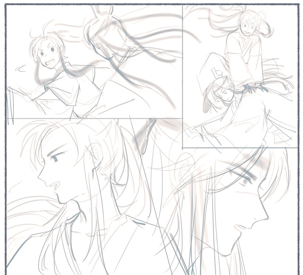 really poorly drawn sketches for new wangxian comic 