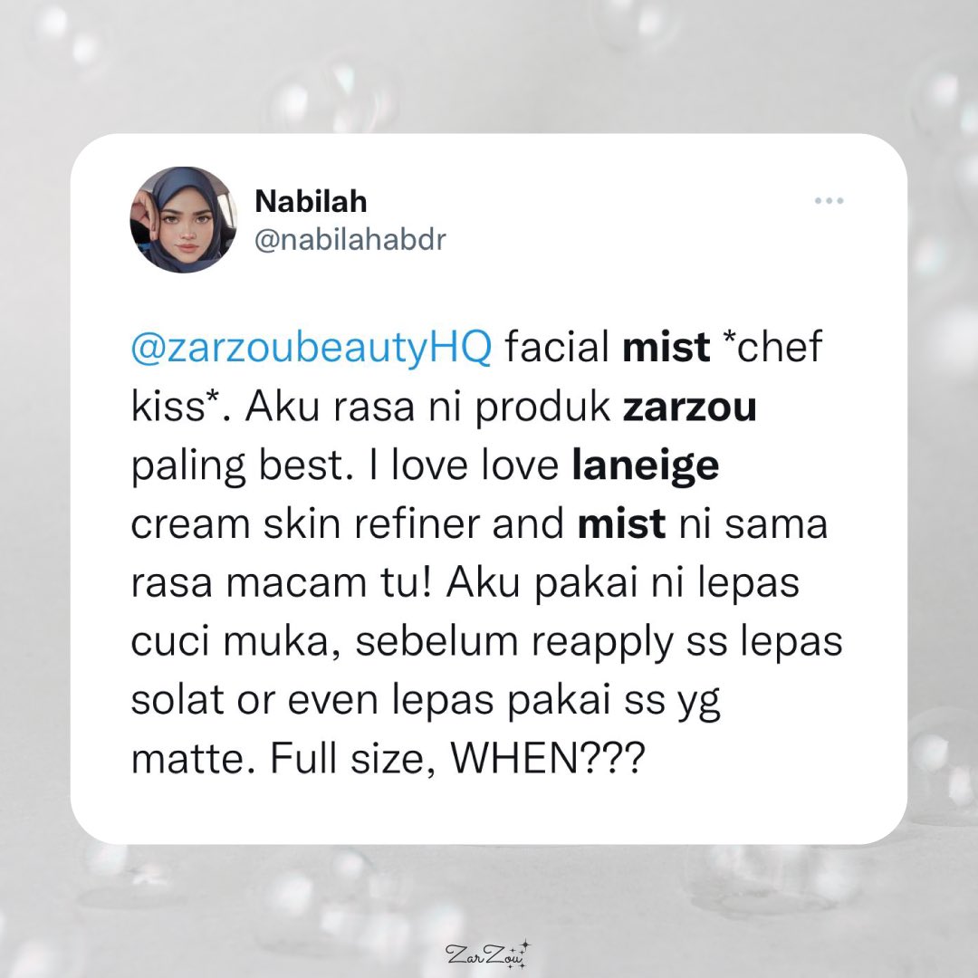 mieracart's tweet photo. Face mist HSM sama macam laneige??!! 

Omg yessss this is genuine feedback from our customers! 

HSM ni bukan setakat bagi instant hydration + boleh soothe irritated skin je tapi can work as setting spray jugak‼️

It gives you dewy natural look and no more cakey makeup yaaaa😍☝🏻 https://t.co/93v45UdVKR