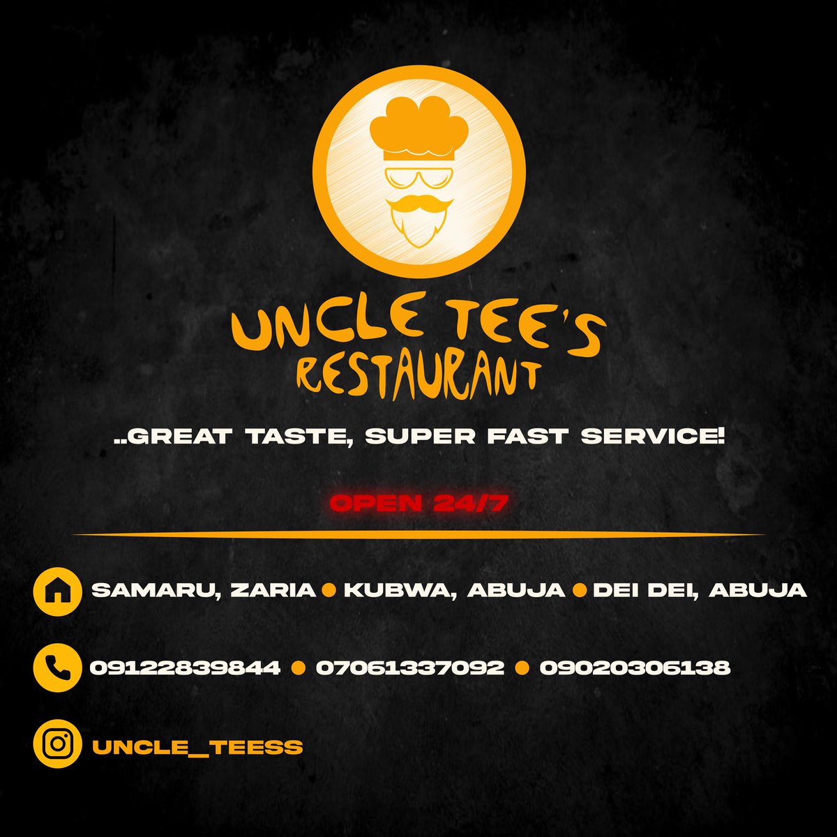 salltherager's tweet photo. My entry for the #uncletees creative challenge @uncle_teess  
Kindly like and rt  
Frame 1 :  Advert concept
Frame 2:logo idea 
Frame 3 : logo + info about the restaurant
Frame4: Menu idea https://t.co/ukRqRC3kjB