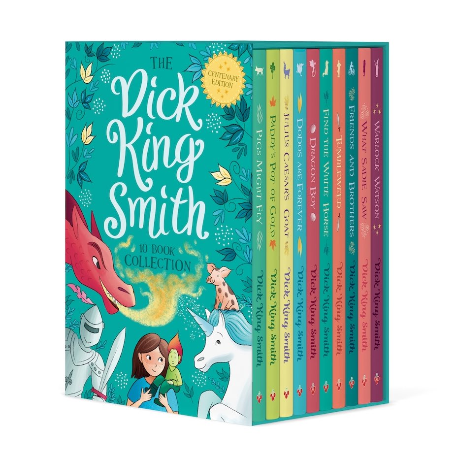 SweetCherryPub's tweet photo. To celebrate 100 years since the birth of @DickKingSmith, we’re giving away a box set of 10 special editions of his classic children’s stories! 📚🥳

For the chance to win:
• RT and follow us
• Reply with your favourite animal emoji 🐷 🐐🐴 🦅 

#DickKingSmith100 #bookgiveaway https://t.co/bKQI1trO0k