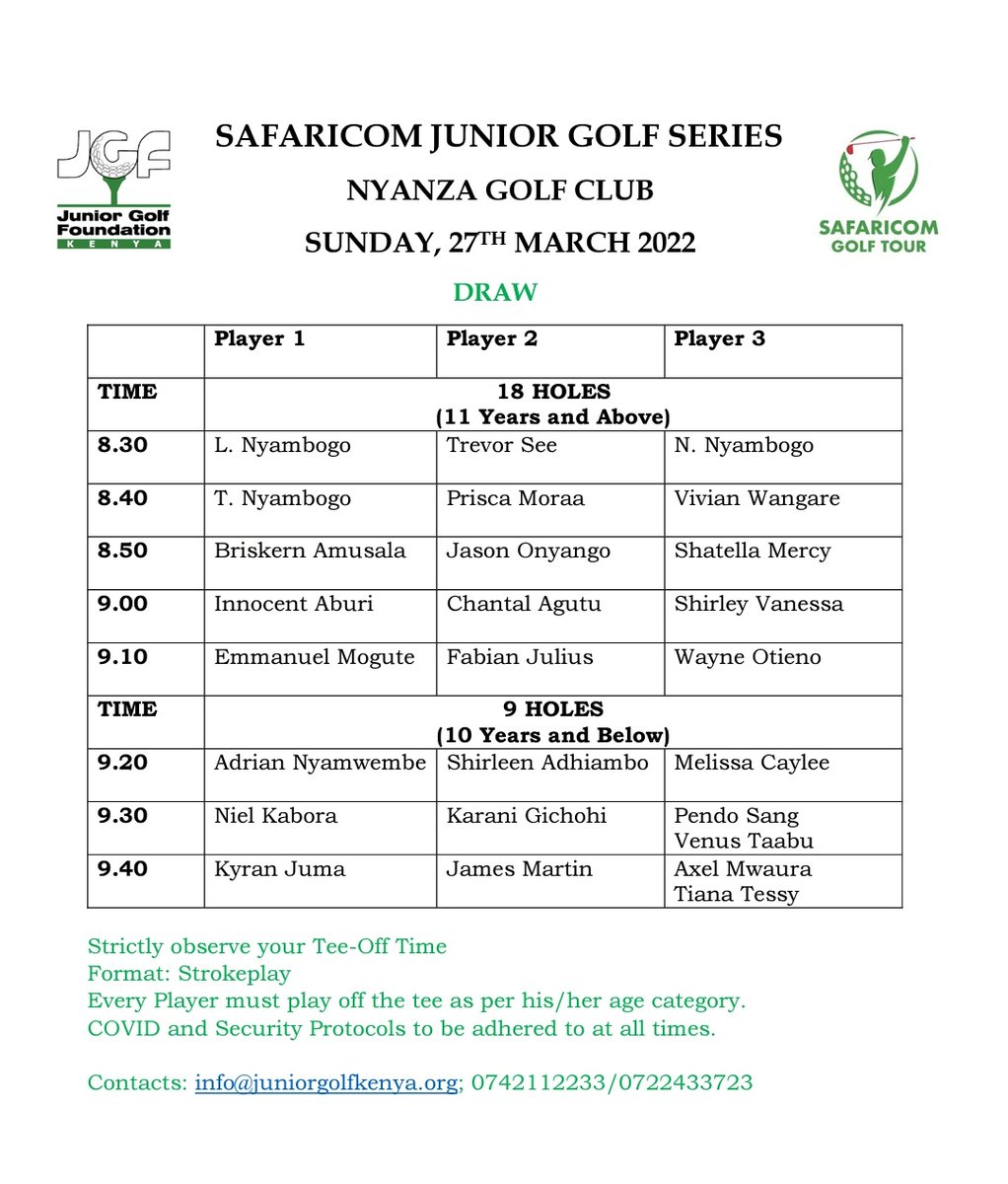 HapaKenya's tweet photo. Here are the Junior golfers taking part in the tournament
#SafaricomGolfTour
#EveryShot https://t.co/khoHQnDhXo