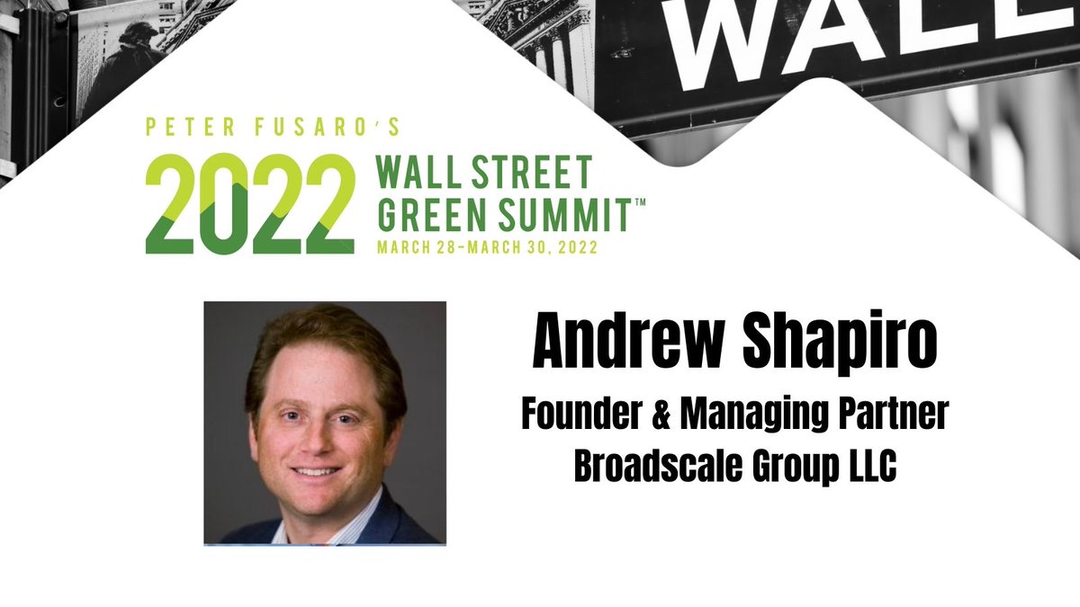 fusarotweets's tweet photo. This Wednesday at the #WallStreetGreenSummit, join @AndrewLShapiro for a discussion on "Scaling Innovation in Clean Energy."
Please receive your Zoom link here through Eventbrite: https://t.co/TVyQsx40RP
#Chairman #CEO #Broadscale #Nasdaq #ManagingPartner https://t.co/46T0APai9U