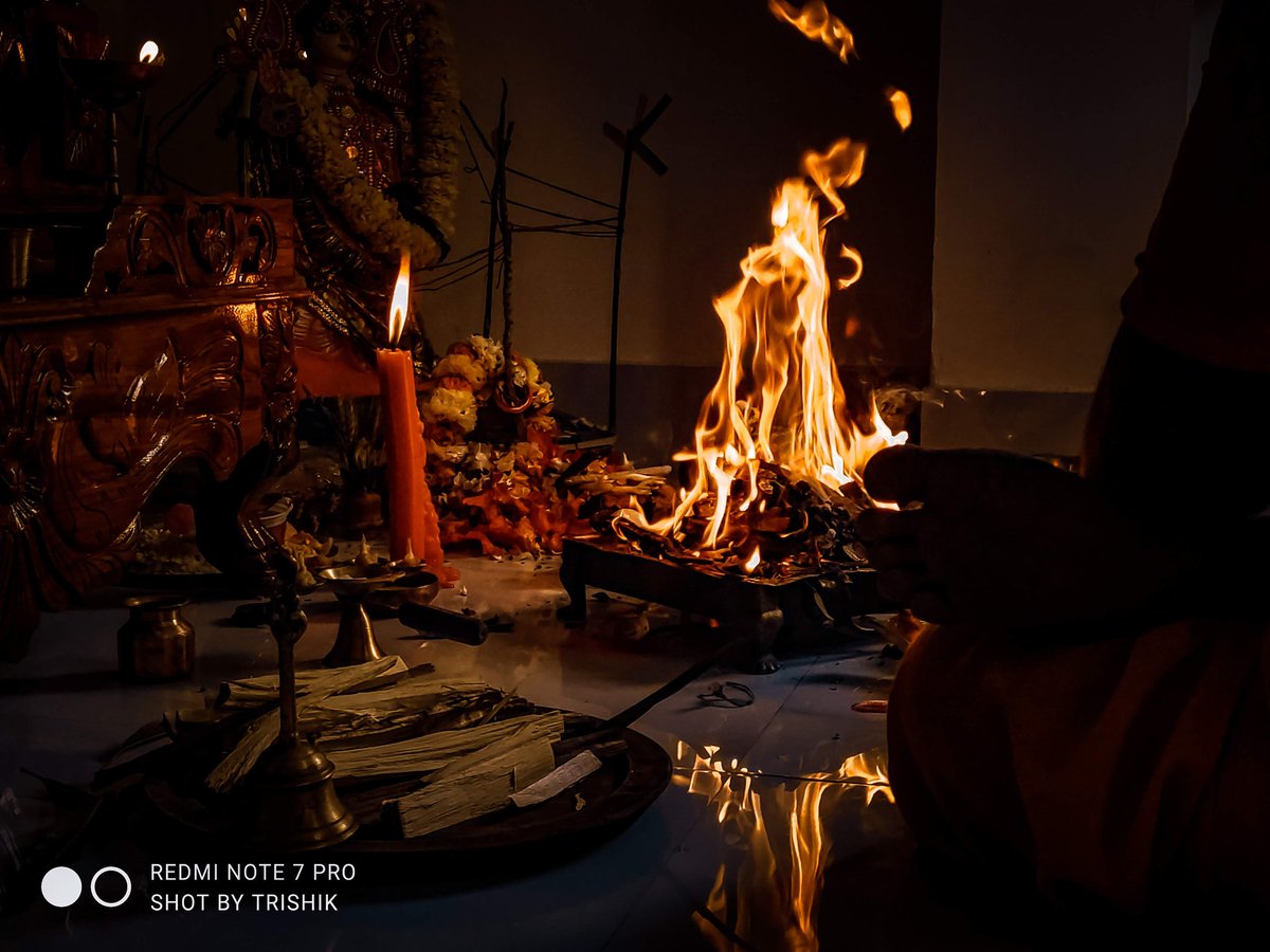 Yajna (Sanskrit: यज्ञ, romanized: yajña, lit. 'sacrifice, devotion, worship, offering') refers in Hinduism to any ritual done in front of a sacred fire, often with mantras.

© Trishik

#photography #mobilephotography #Redmi #Redminote7pro #ShotOnRedmi