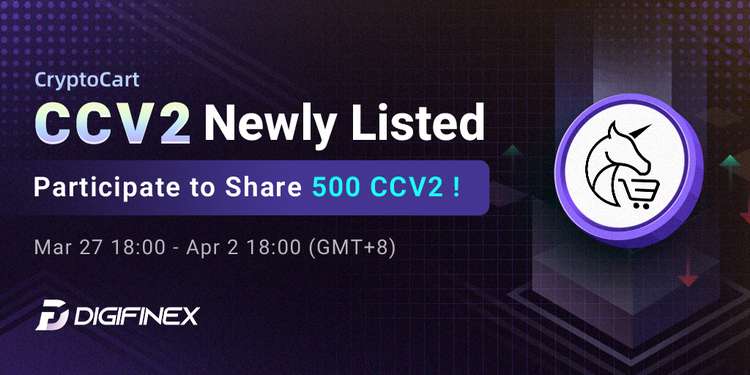DigiFinex's tweet photo. Trading Token: $CCV2 @CryptoCartCC
Trading Time: Mar 27th 18:00 (GMT+8) 
#crypto #Bitcoin #SHIB #dogecoin #cryptocurrecy #ETH #NFTs #play2earn  #NFT #DeFi #web3  #CCV2
Details: https://t.co/PkEZmusUuS
Register: https://t.co/I4UrGkxKgp
Event : Follow &amp; Retweet to Share 500 CCV2 https://t.co/DlkgPg6wDb