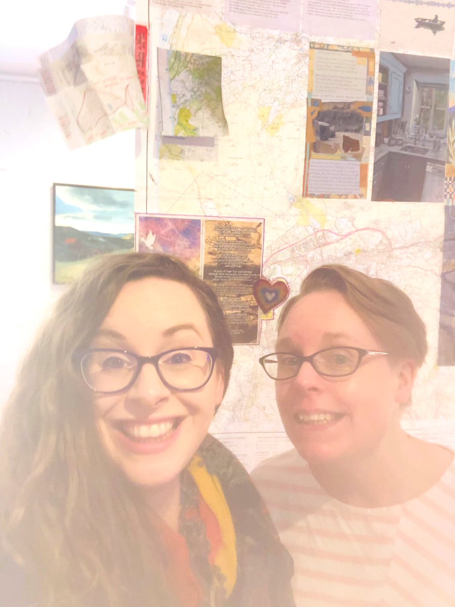 writetoempower's tweet photo. Spent a lovely, sunny Saturday at the @outposted1 exhibition with @K_Stansfield @Jo_Nissel and @JlmMorton ❤️

It was amazing to see these beautiful maps full of poetry &amp; art made during lockdown. Great to reflect on all the light &amp; connections that arose from that dark time ✨ https://t.co/y10JKtiKno
