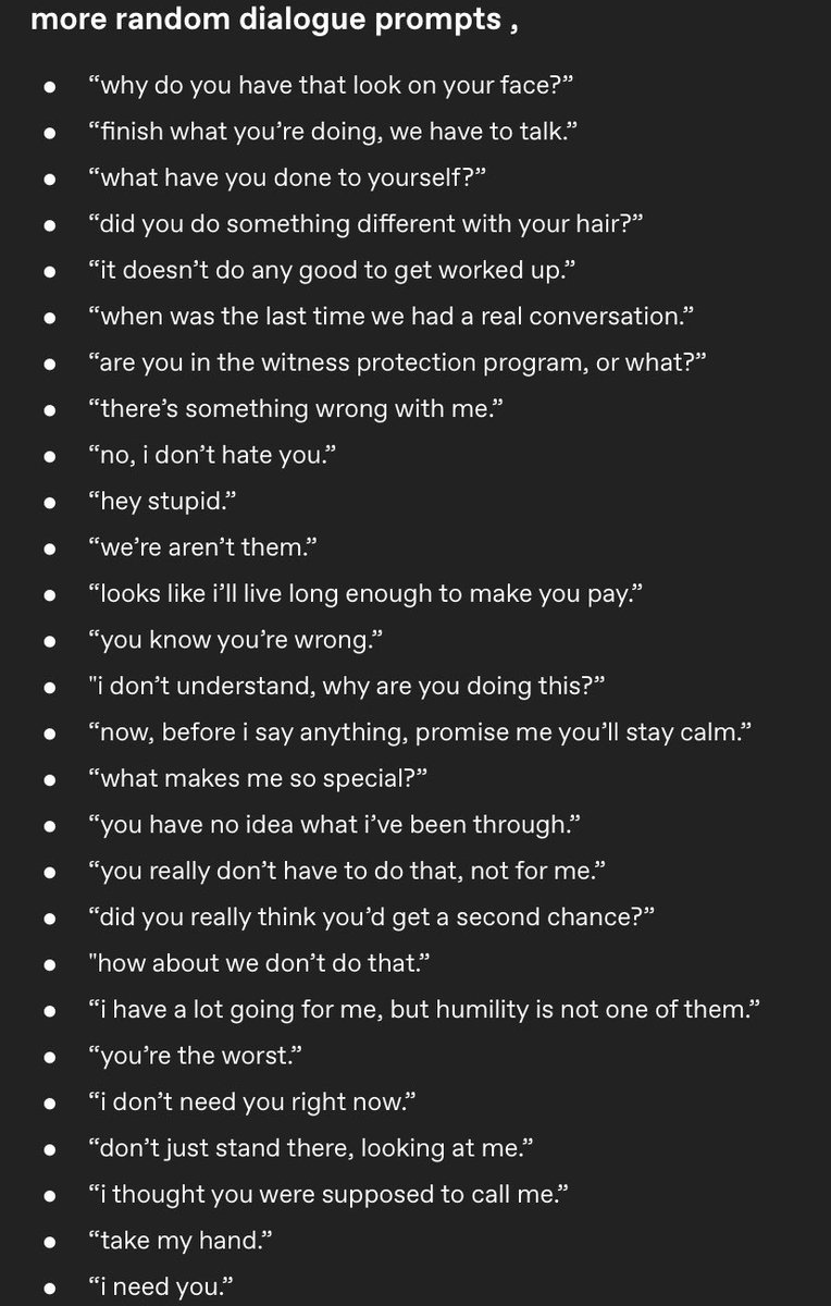 evanescentwill's tweet photo. like for one of these
prompts to be sent
to you. may or may
not be expanded
upon. https://t.co/h1GI1P3804