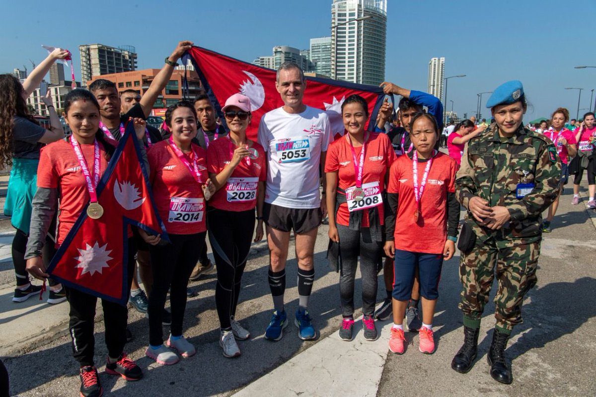 aroldo_lazaro's tweet photo. I was pleased to participate in the Women’s Race #Beirut along with over 200 @UNIFIL_ military and civilian peacekeepers. Promoting gender parity &amp; empowering women are critical factors in preserving security &amp; stability in south #Lebanon. #UNSCR1325
#beirutmarathon
#drawyourpath https://t.co/HYufPYizZO