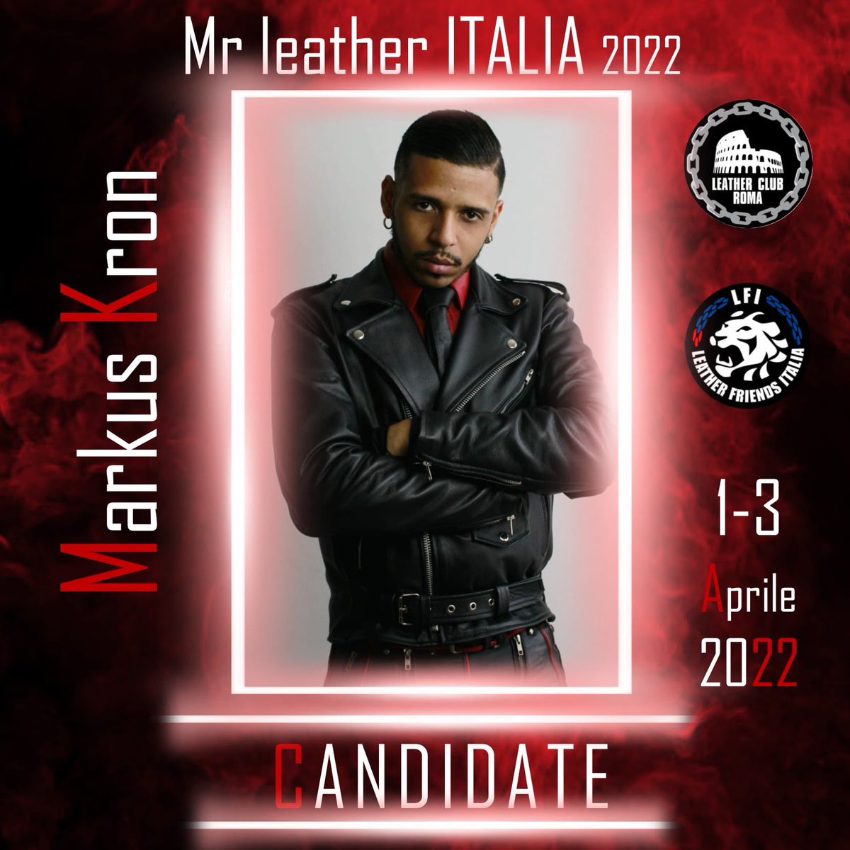 LeatherClubRoma's tweet photo. Il 2º candidato al titolo di #MisterLeatherItalia 2022 è #Markus Anche a lui va il nostro in bocca al lupo! Scoprite la sua bio sul gruppo FB di #LCR.
Non perdetevi l’elezione di #MLI22 in programma a #Roma dall’1 al 3 aprile.
#StrongerTogether 🖤❤️💙 https://t.co/du1Eg0oyQC