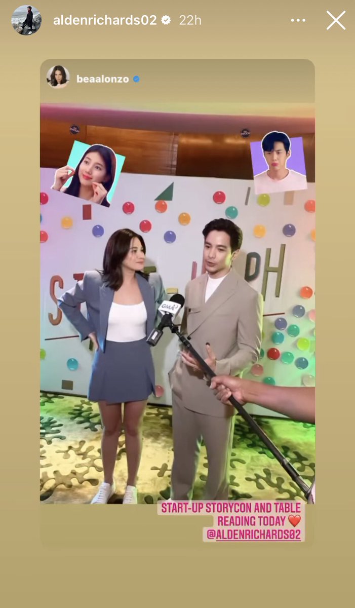MovieQueenBea's tweet photo. Bea Alonzo and Alden Richards' respective IGS about Start 🆙 PH story con and script reading event yesterday.
#BeaDen
#BeaAlonzo #AldenRichards
#StartUpPH https://t.co/D2uDoy0I3M