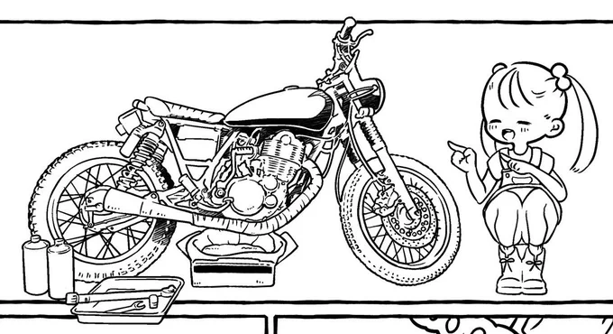僕のSR先生...意外とカッコ良いのでは!?
(次の整備漫画カキカキ...)
#SR400 