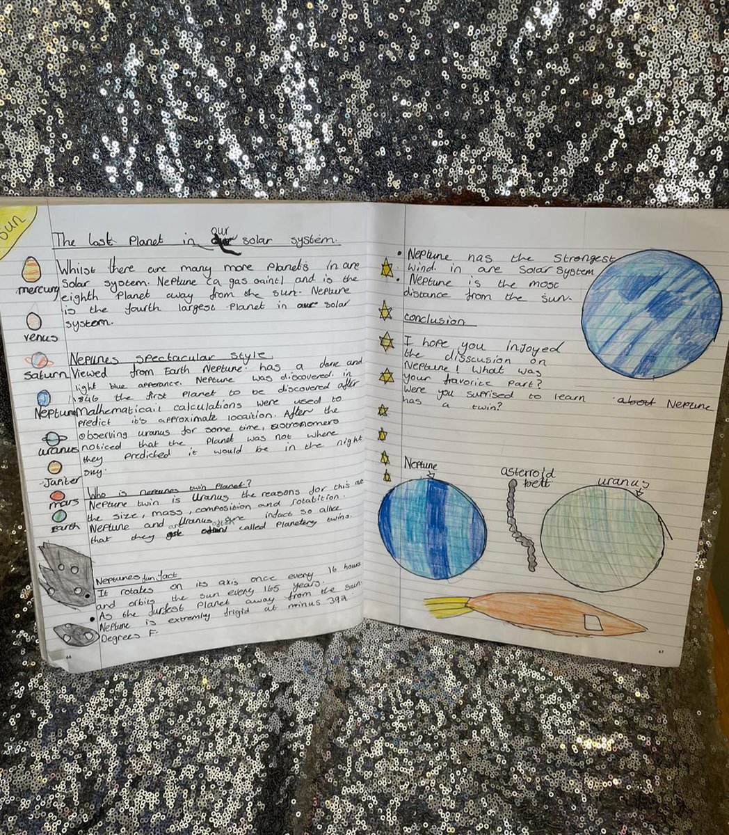 DeltaStrand's tweet photo. It was fantastic to see the children in HMS Queen Elizabeth completing their Space report in English with such passion @DeltaStrand
The writing and illustrations were presented beautifully, Well done!
#DeltaStrandWriting @mrirvingd
#DeltaStrandScience @Talk4Writing
@PieCorbett https://t.co/pHbhWrX20d