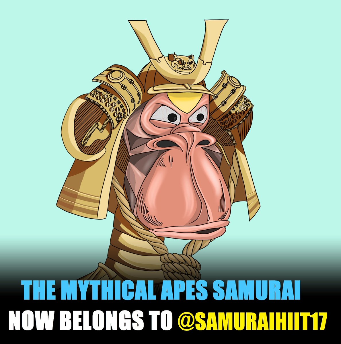 MythicalApes's tweet photo. 🖼The Mythical Samurai now belongs to @samuraihiit17 🙏Welcome to the Mythical Apes family❤ !!!
This collection is a 1001 Mythical Apes of which Apes are combined with mythical characters

 🖌All Apes are Hand Made❗️

➡️Follow @MythicalApes
➡️Like ❤️ 
#NFT #NFTs #opensea https://t.co/N66IT7UP1K