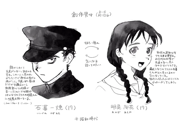 #さんたろうといっしょ
この絵の2人のキャラ設定です。 https://t.co/SAr8vNLO53 