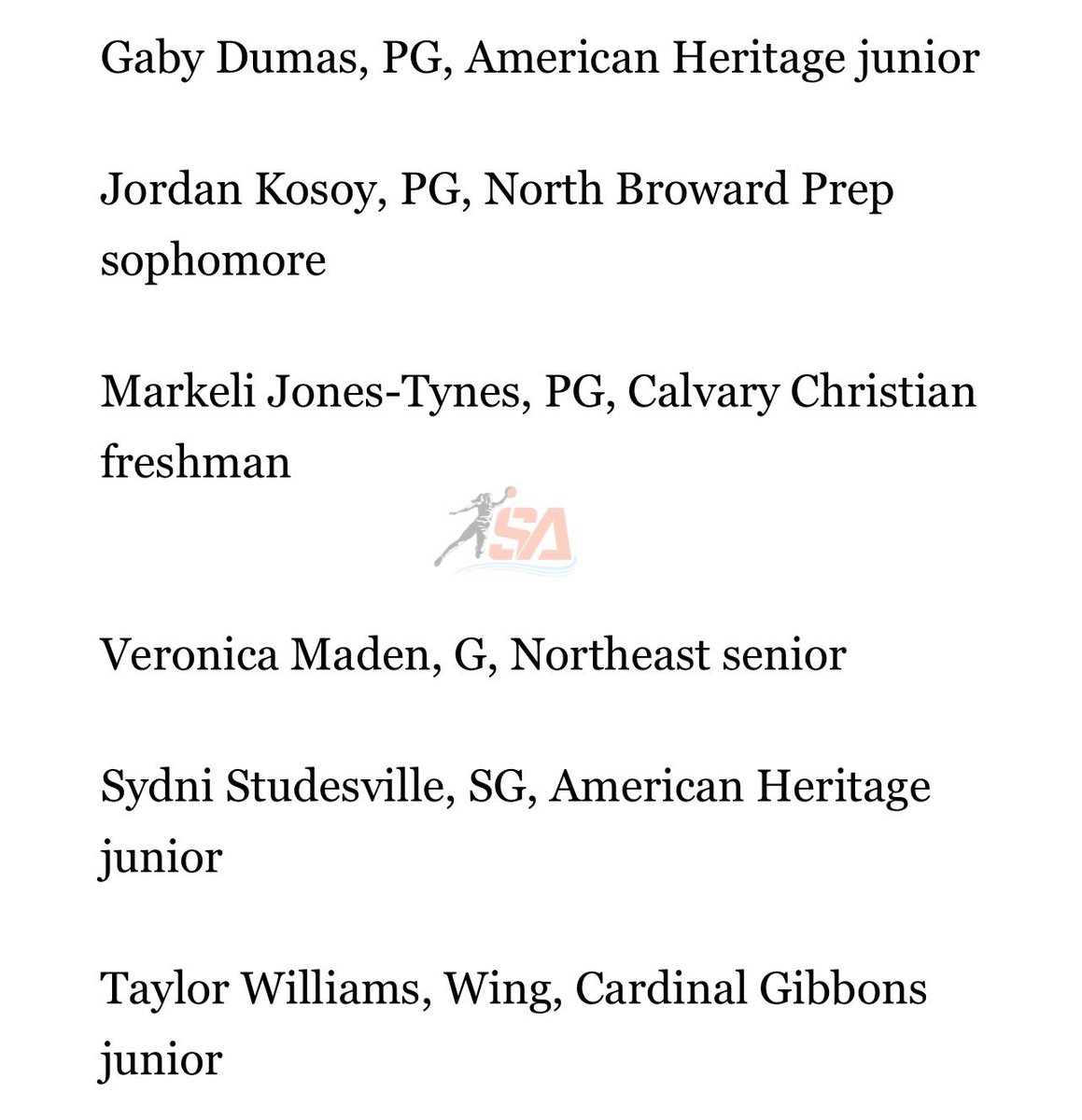 Sleeper Athletes Ladies Basketball (@sathleteslbb) on Twitter photo Congrats to <a href="/Gaby_D_15/">Gaby Dumas</a>, <a href="/sydsimonee_/">Sydni Studesville</a>, <a href="/VeronicaMaden/">veronica Maden</a> and all others that made 5A-1A 2nd Team All-County Congrats to <a href="/Gaby_D_15/">Gaby Dumas</a>, <a href="/sydsimonee_/">Sydni Studesville</a>, <a href="/VeronicaMaden/">veronica Maden</a> and all others that made 5A-1A 2nd Team All-County