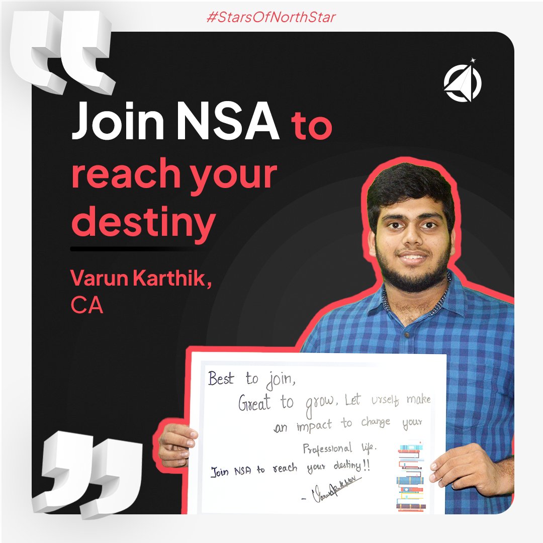NorthStar_Acad's tweet photo. #StarsofNorthStar
Meet Varunπ
He met his destiny with constant preparation and utmost dedication with @NorthStar_Acad π
Visit our website to know more(link in bio)
You can also reach out to us at: +91-8147470707
#CASuccess #CAStudent #NorthStar #NorthStarAcademy https://t.co/tjLh17A5cO