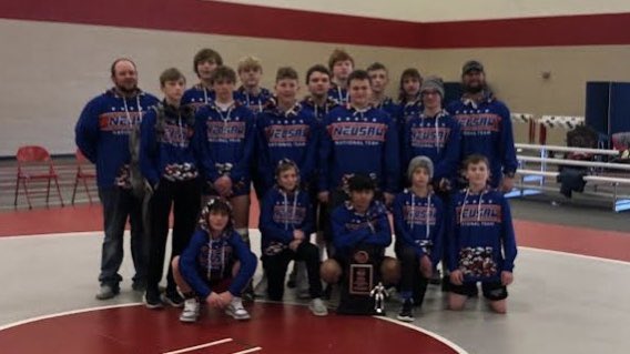 Congrats to the Nebraska USA Middle School National Dual Teams! 

Red finished 3rd, White in 8th and Blue in 9th! 

Tyler Harrill (Red), Cole Caniglia (Red), Coy Vrbka (White) and Preston Wagner (Blue) all went unbeaten!
