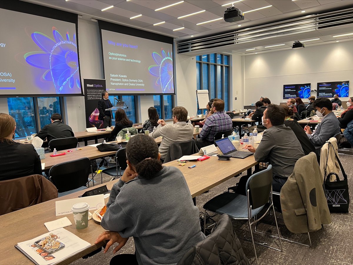 OpticaWorldwide's tweet photo. 2022 President Satoshi Kawata, @osaka_univ_e, welcomes our #OpticaAmbassadors from around the world to our annual #OpticaLeadership Conference.  #LevelUpLeadership #WeAreOptica https://t.co/07fYzxYZwA