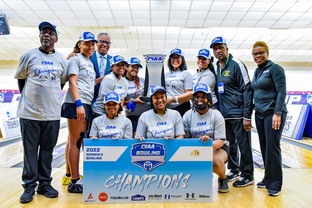 BSU_Sports_Info's tweet photo. Your 2021-22 @CIAAForLife Women's Bowling Champions‼️

Congratulations to the Bowie State Bulldogs on their 6⃣-peat‼️

#bulldognation https://t.co/6kzb9soBOI