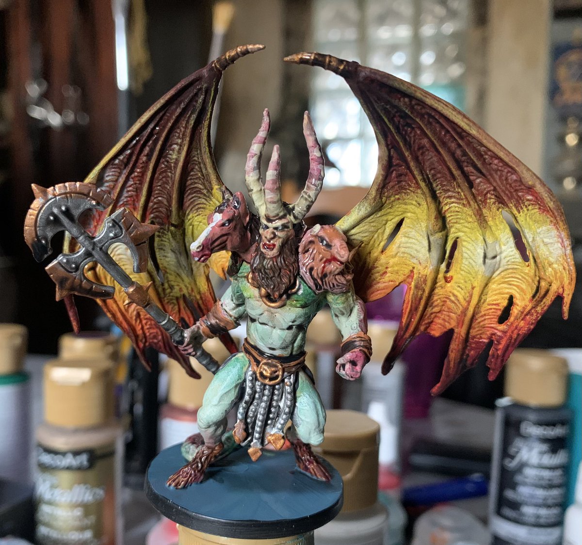 NavajoBirdsong's tweet photo. #MassiveDarkness2 #RoamingMonster #Azmozeus #painting https://t.co/ycC35KsGwO