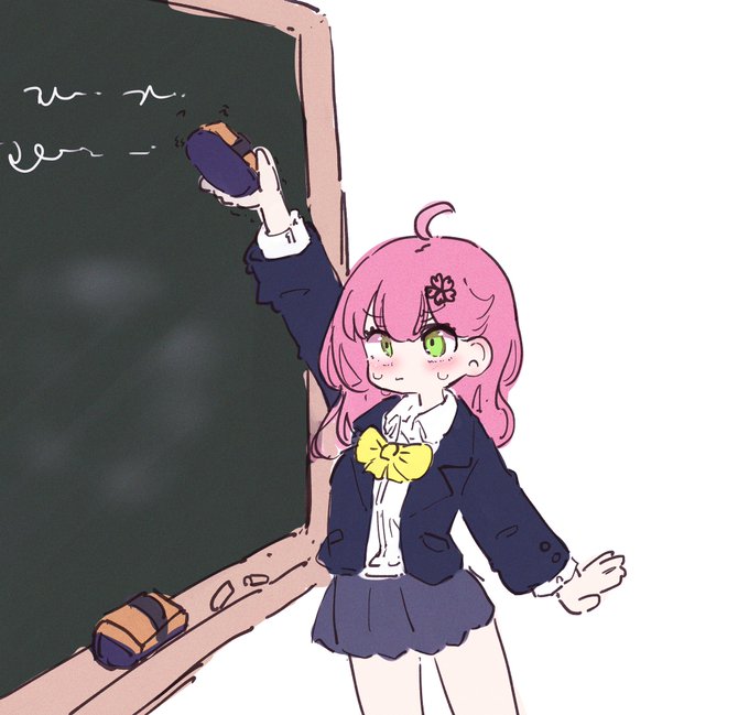 「chalkboard pink hair」 illustration images(Latest)