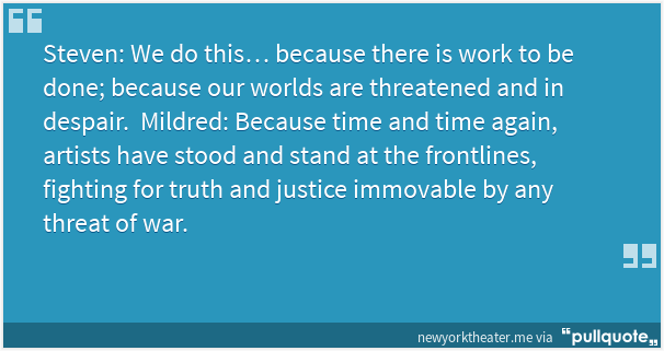 From #WorldTheaterDay 2022 US message by <a href="/mredruiz/">Mildred Ruiz</a> &amp; <a href="/StevenSapp/">Steven Sapp</a>, co-founders of <a href="/UniversesNYC/">UNIVERSES Theater Co</a>  (See full text and video: pllqt.it/cYHF0Y)