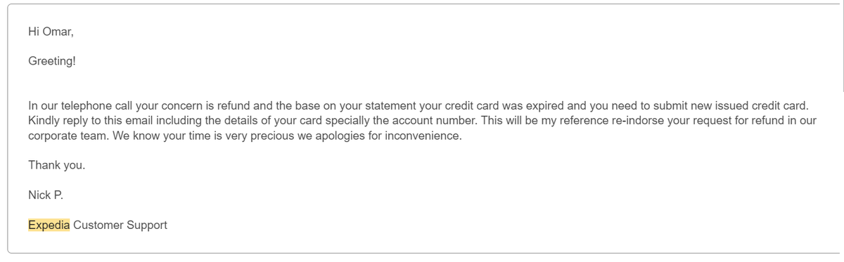 oaconga82us's tweet photo. @Expedia @ExpediaHelp Now we are completing 16!!!...16 weeks since all this nightmare began. 2 weeks ago, 2+ hours on the phone, you asked me to reply your email with very personal credit card data, not a single update or confirmation since then, all silence, is this safe? https://t.co/G82z2aaq5i