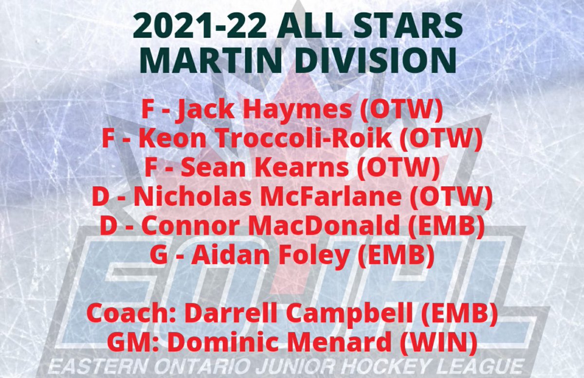 The EOJHL tweet media