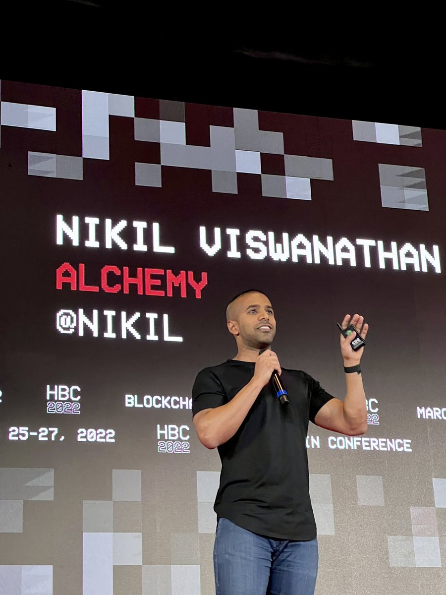 Shiv (@shivnull) on Twitter photo Best speaker at <a href="/hbc_2022/">HBC 2022</a> was definitely <a href="/nikil/">Nikil Viswanathan (nikil.eth)</a>, the CEO of @AlchemyPlatform. He gave one of the most genuine, entertaining and inspirational talks I’ve ever attended. No one in the audience wanted it to end! Thank you for sharing your journey in such a candid way. Best speaker at <a href="/hbc_2022/">HBC 2022</a> was definitely <a href="/nikil/">Nikil Viswanathan (nikil.eth)</a>, the CEO of @AlchemyPlatform. He gave one of the most genuine, entertaining and inspirational talks I’ve ever attended. No one in the audience wanted it to end! Thank you for sharing your journey in such a candid way.