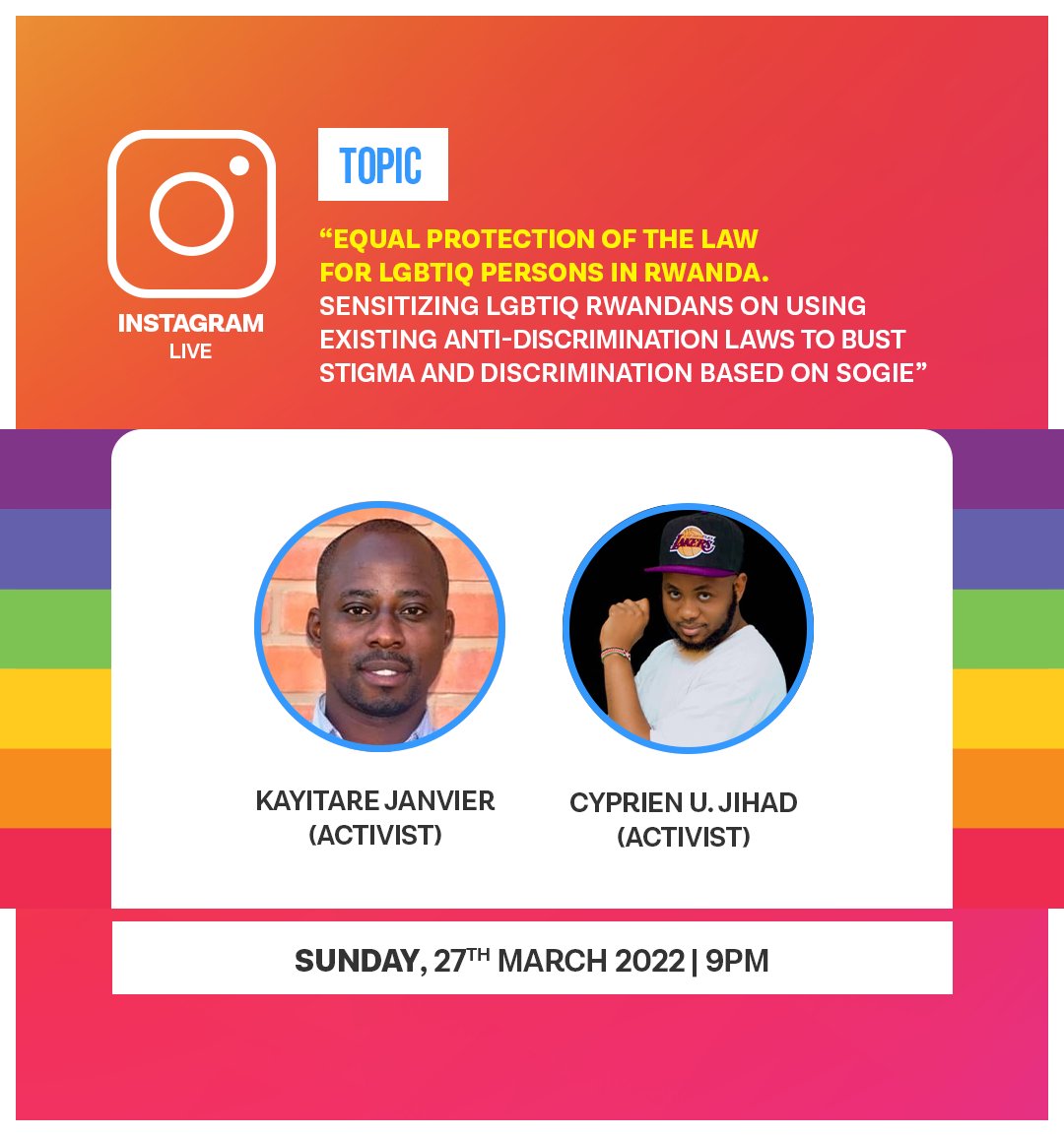 KKayiced's tweet photo. LGBTIQ Rwandans need to use its legal framework to hold people who discriminate against them on grounds of their SOGIE responsible for crimes of discrimination and stigma.@FADARwanda @FredRwaka @bforwanda @AmutwendizeRod2 @Egides @PanAfricaILGA https://t.co/dzNcZkOCSP