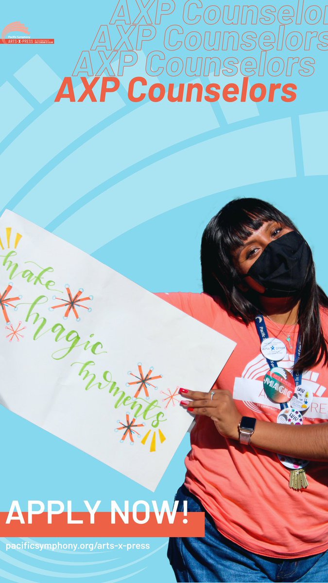 artsXpress's tweet photo. Orange County artists aged 16-21: Looking for community engagement hours? How about a volunteering opportunity where you can apply your artistic passions, lead young artists, and have the summer of a lifetime?☀️

APPLY TODAY for the arts-X-press counselor program! Apps due 4/1! https://t.co/dCGLraonMd
