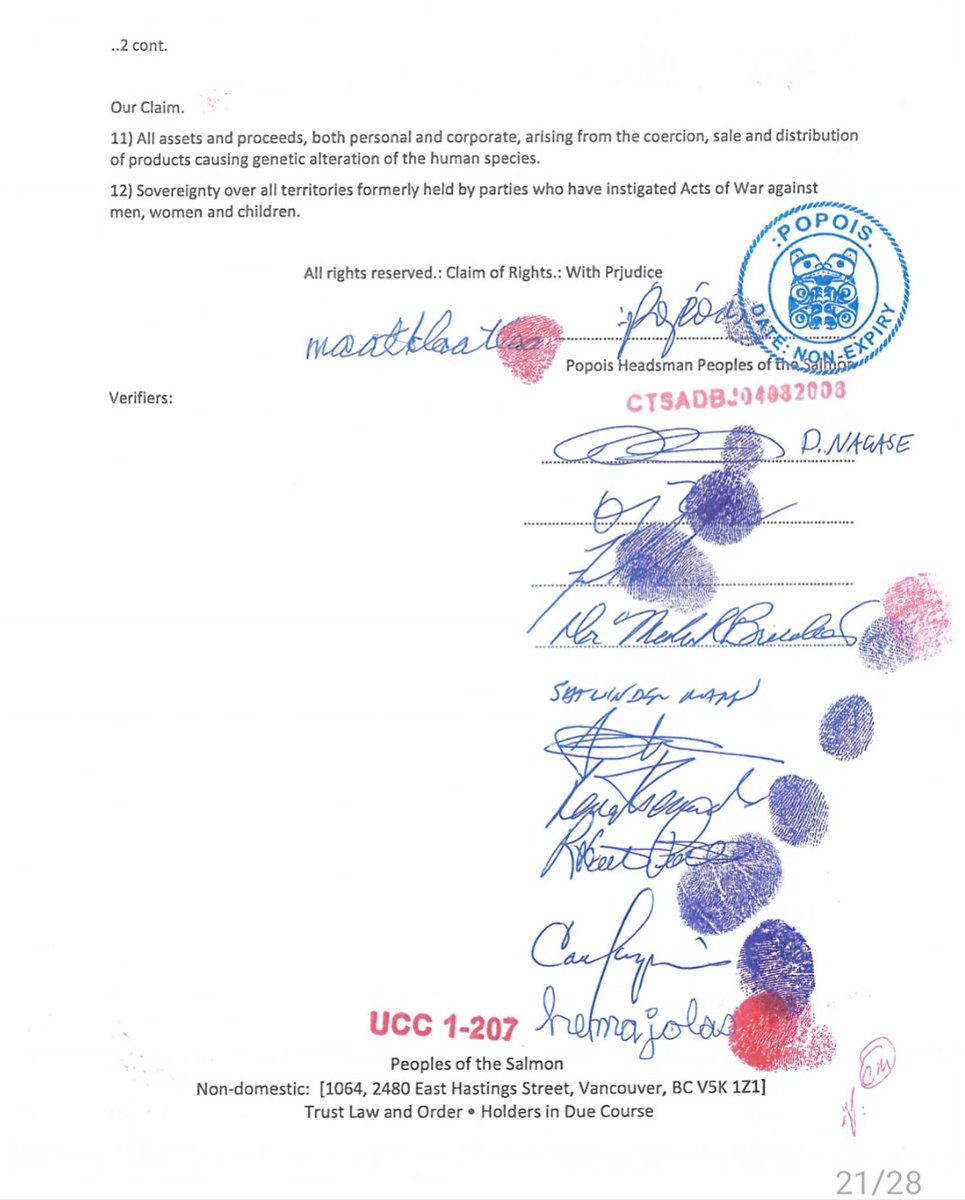 peoples_salmon's tweet photo. Response to an Act of War. Written by our Sovereign Haasaa (Healer) Daniel Nagase. One of the many powerful documents we send to the Corporation of Canada and its puppets!
See them here:
https://t.co/VtMPhKSiTy
#danielnagase #mrna #vaccine #covid #injection #doctorsforfreedom https://t.co/kQm9jA0bMB