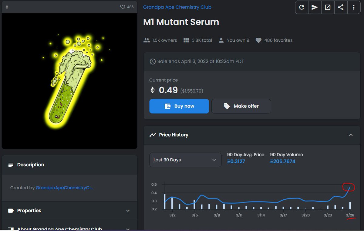 johnnylee_1012's tweet photo. We all know why the serum price jumped...if you don't yet have a #GACC @GrandpaApeCC  you are gonna miss out BIG. NGL next couple weeks will be HUGE. #MACC #BAYC #MACC #NFT #Mutant https://t.co/ezZ4VKwjVN