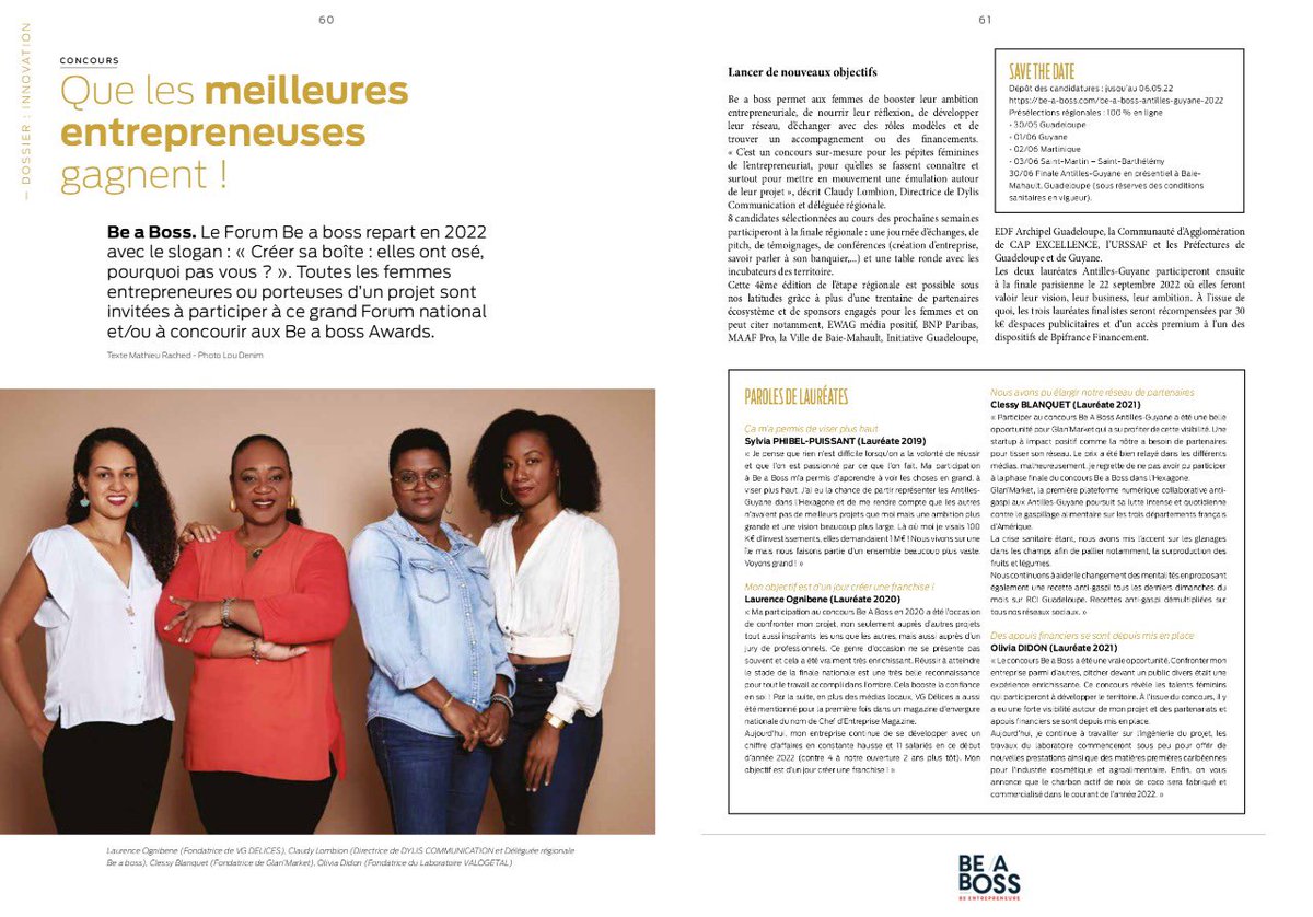 GlanMarket's tweet photo. 🙌🏾👏🏾@GlanMarket et @Beaboss2022 dans le @ewagmedia du mois de Mars 😍 #laureate2021 #entreprendreaufeminin #startupàimpactpositif #economiecirculaire #antigaspi https://t.co/XQtIeR0jjm