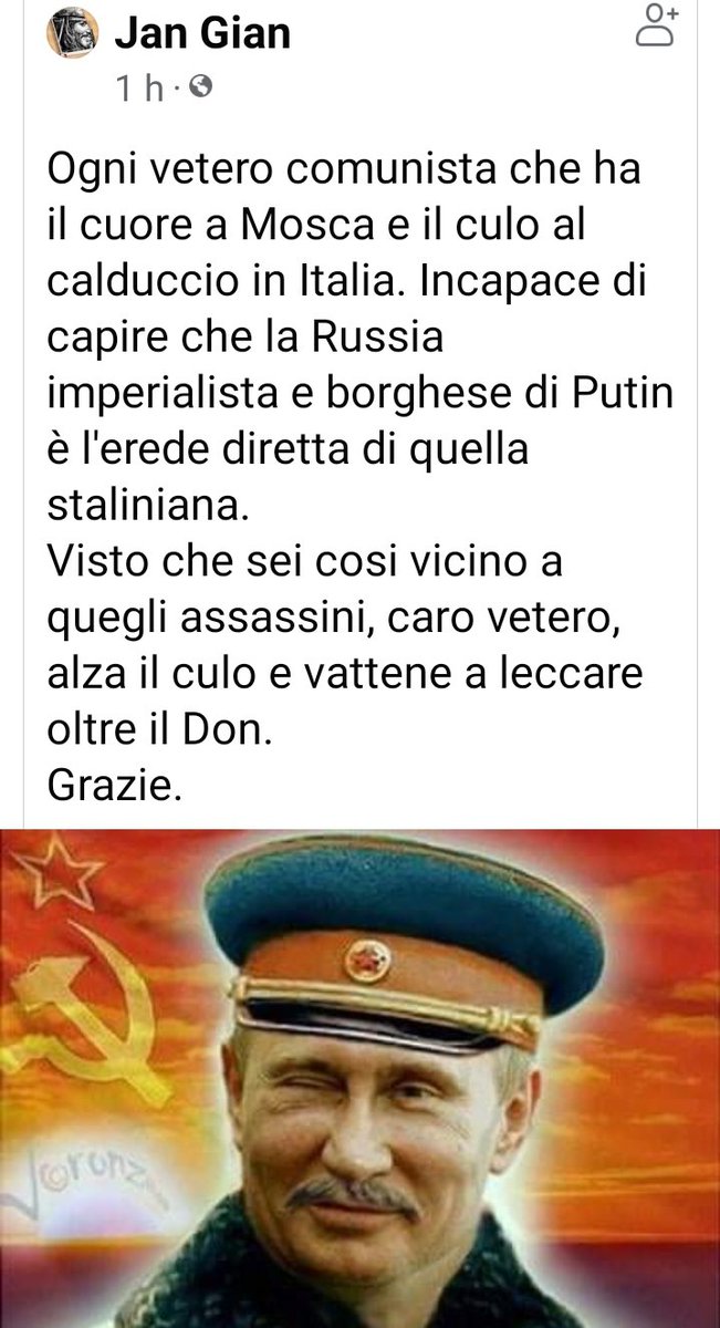 fenice_risorta's tweet photo. Sarebbe cosa buona e giusta, se non vi piace la #nostrademocrazia andatevene dal vostro #amicoputin👋👋👋 https://t.co/TLJPTPdP44