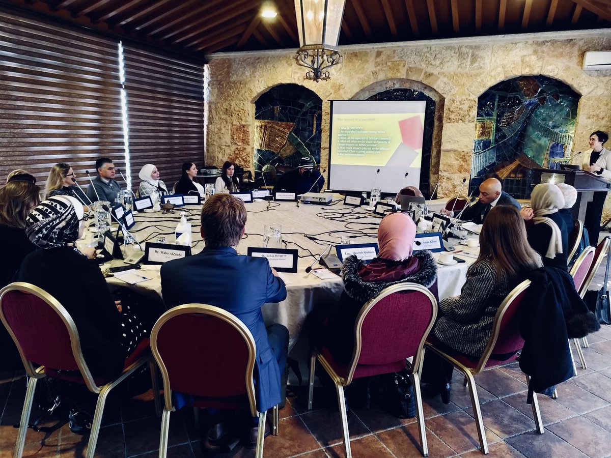 Deeply insightful feedback on our pre-launch @Cascades_EU <a href="/ChathamHouse/">Chatham House</a> #MENA #ClimateImpacts #Resilience &amp; #Adaptation report from these experts, warmly hosted by <a href="/WANAInstitute/">WANA Institute</a> #Jordan The report will be released on Tuesday